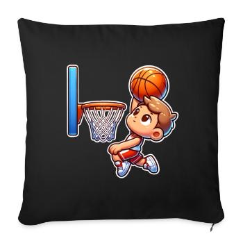 Basket-ball - Housse de coussin décorative 45 x 45 cm - noir - Devant