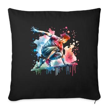 Parkour - Sofakissenbezug 45 x 45 cm - Schwarz - Vorne