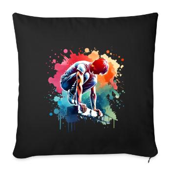 Parkour - Sofa pillowcase 17,3'' x 17,3'' (45 x 45 cm) - black - Front