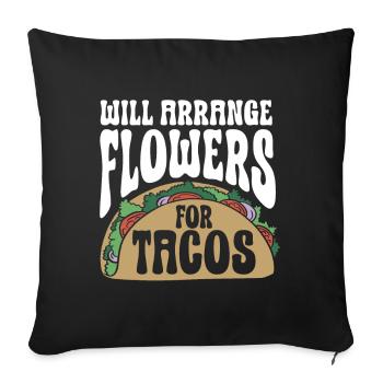 Fleuriste Fleur Florale Fleuristerie - Housse de coussin décorative 45 x 45 cm - noir - Devant