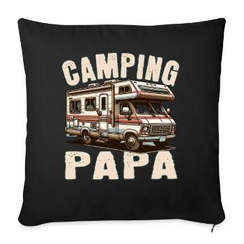 Camping Papa - Sofakissenbezug 45 x 45 cm - Schwarz - Vorne