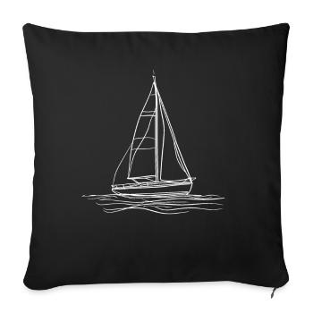 Sailboat Sketch - Sofa pillowcase 17,3'' x 17,3'' (45 x 45 cm) - black - Front