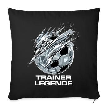 Ballon Soccer Soccer - Entraîneur Légende - Cadeau - Housse de coussin décorative 45 x 45 cm - noir - Devant
