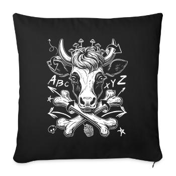 Urban Graffiti vache Pirate chemise pour streetwear - Housse de coussin décorative 45 x 45 cm - noir - Devant