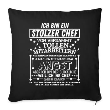 Fier patron drôle cadeau pour le bureau du directeur - Housse de coussin décorative 45 x 45 cm - noir - Devant