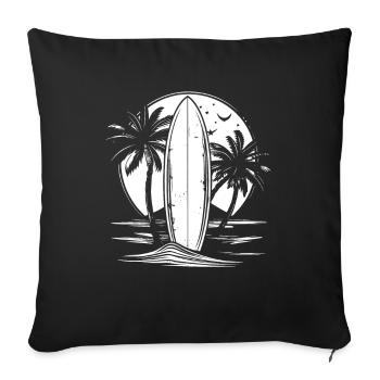 Surfing - Sofa pillowcase 17,3'' x 17,3'' (45 x 45 cm) - black - Front