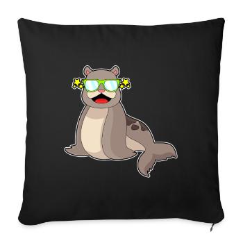 Seal Sunglasses - Sofa pillowcase 17,3'' x 17,3'' (45 x 45 cm) - black - Front