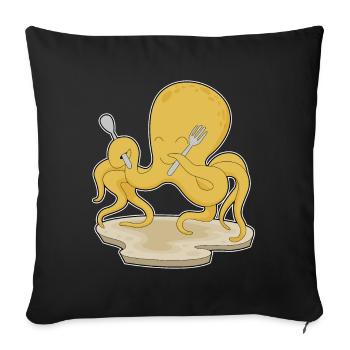 Octopus Cutlery Cooking Kitchen - Sofa pillowcase 17,3'' x 17,3'' (45 x 45 cm) - black - Front