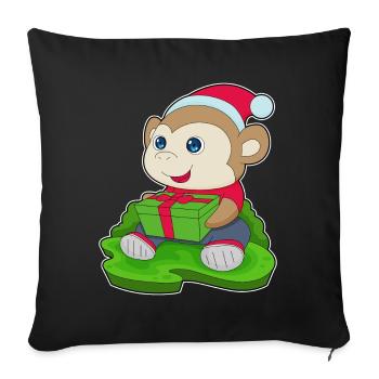Monkey Christmas Christmas Hat - Sofa pillowcase 17,3'' x 17,3'' (45 x 45 cm) - black - Front