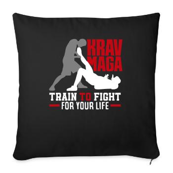 Krav Maga Formation Arts Martiaux - Housse de coussin décorative 45 x 45 cm - noir - Devant