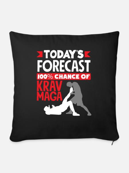 Krav Maga Vorhersage - Sofakissenbezug 45 x 45 cm - Schwarz