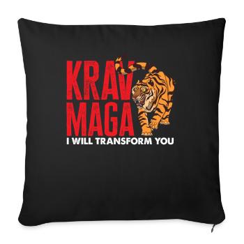 Krav Maga Tiger Sport Kampfgeist - Sofakissenbezug 45 x 45 cm - Schwarz - Vorne
