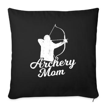 Bogensportlerin Mama - Sofakissenbezug 45 x 45 cm - Schwarz - Vorne