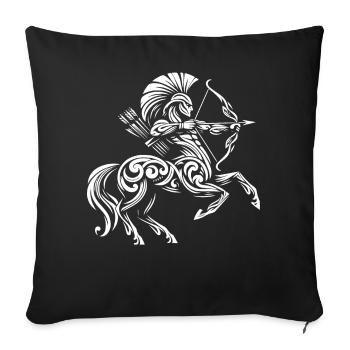 Archer centaure tribal - Housse de coussin décorative 45 x 45 cm - noir - Devant
