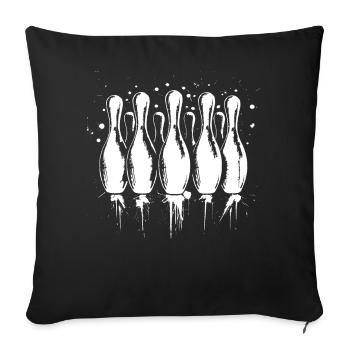 Graphiques de bowling - Housse de coussin décorative 45 x 45 cm - noir - Devant