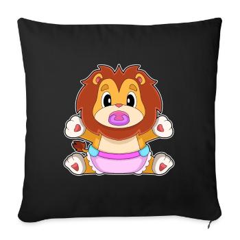 Sucette Lion Baby - Housse de coussin décorative 45 x 45 cm - noir - Devant