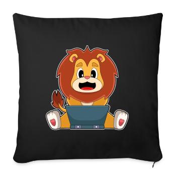 Lion Laptop - Sofa pillowcase 17,3'' x 17,3'' (45 x 45 cm) - black - Front