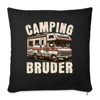 Camping Bruder - Sofakissenbezug 45 x 45 cm - Schwarz - Vorne