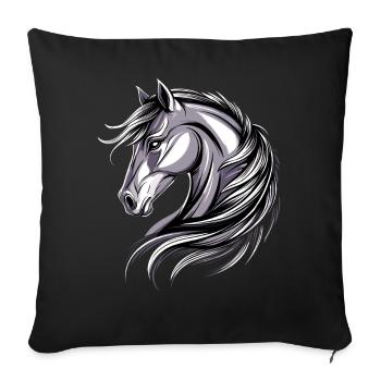 Pony Riding Pony Foal Rider Ponies Riding Pony Farm - Sofa pillowcase 17,3'' x 17,3'' (45 x 45 cm) - black - Front