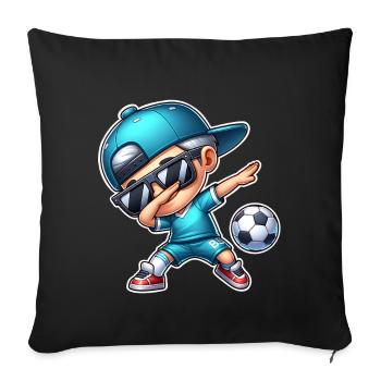 Soccer Cool Soccer Player Dabbing - Sofa pillowcase 17,3'' x 17,3'' (45 x 45 cm) - black - Front