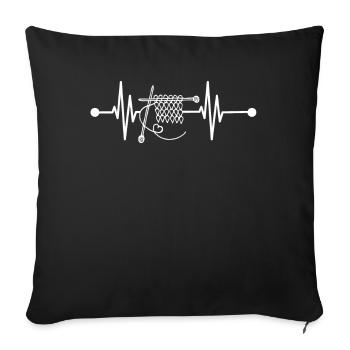 Tricot Heartbeat pour les créatifs - Housse de coussin décorative 45 x 45 cm - noir - Devant