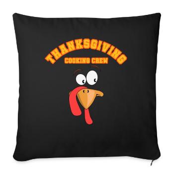 Thanksgiving Cooking Crew Family Outfit - Sofa pillowcase 17,3'' x 17,3'' (45 x 45 cm) - black - Front
