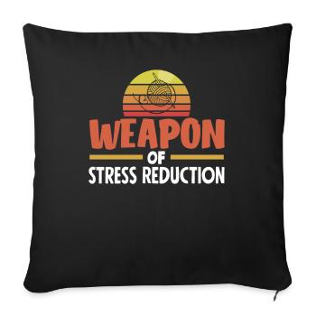Knitting Weapon of Stress Reduction - Sofa pillowcase 17,3'' x 17,3'' (45 x 45 cm) - black - Front
