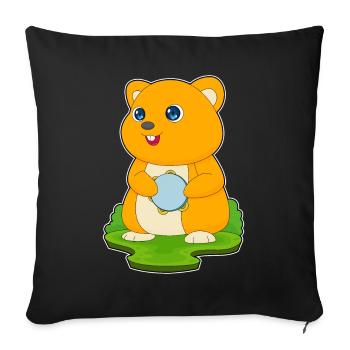 Hamster Musicien Drum Musique - Housse de coussin décorative 45 x 45 cm - noir - Devant