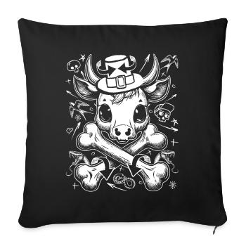 Chemise streetwear BD Cow Graffiti pour les fans - Housse de coussin décorative 45 x 45 cm - noir - Devant