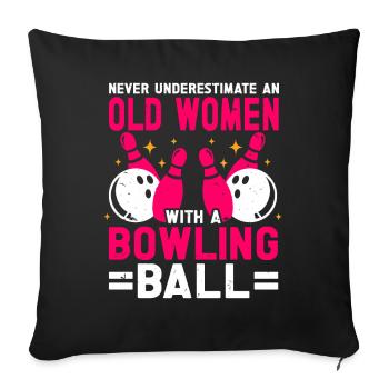 Boule de bowling Bowler - Housse de coussin décorative 45 x 45 cm - noir - Devant