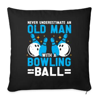 Boule de bowling Bowler - Housse de coussin décorative 45 x 45 cm - noir - Devant