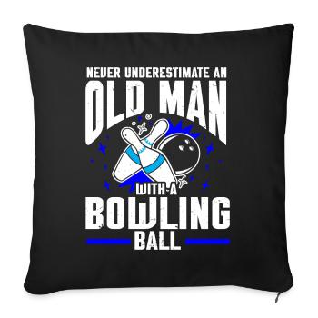 Boule de bowling Bowler - Housse de coussin décorative 45 x 45 cm - noir - Devant
