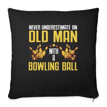 Boule de bowling Bowler - Housse de coussin décorative 45 x 45 cm - noir - Devant