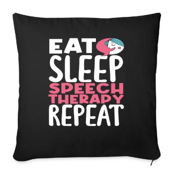 Eat Sleep Speech Therapist Review - Sofa pillowcase 17,3'' x 17,3'' (45 x 45 cm) - black - Front