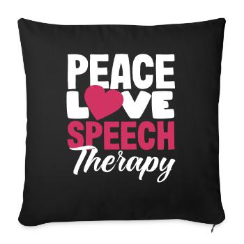 Peace Love Speech Therapist Design - Sofa pillowcase 17,3'' x 17,3'' (45 x 45 cm) - black - Front