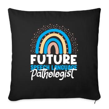 Future Speech Therapist Rainbow - Sofa pillowcase 17,3'' x 17,3'' (45 x 45 cm) - black - Front