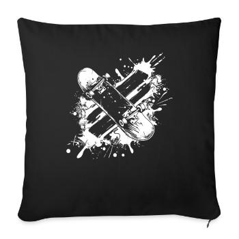 Skateboarding - Sofa pillowcase 17,3'' x 17,3'' (45 x 45 cm) - black - Front