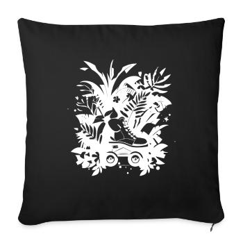 Roller Skating Comic - Sofa pillowcase 17,3'' x 17,3'' (45 x 45 cm) - black - Front