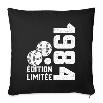 1984 Limited Edition Pétanque 40th Anniversary - Sofa pillowcase 17,3'' x 17,3'' (45 x 45 cm) - black - Front