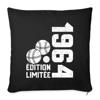 1964 Limited Edition Pétanque 60th Anniversary - Sofa pillowcase 17,3'' x 17,3'' (45 x 45 cm) - black - Front