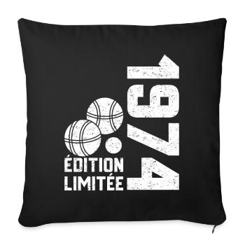 1974 Limited Edition Pétanque 50th Anniversary - Sofa pillowcase 17,3'' x 17,3'' (45 x 45 cm) - black - Front