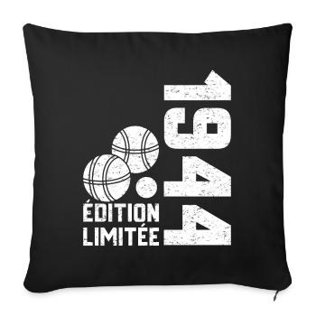 1944 Limited Edition Pétanque 80th Anniversary - Sofa pillowcase 17,3'' x 17,3'' (45 x 45 cm) - black - Front