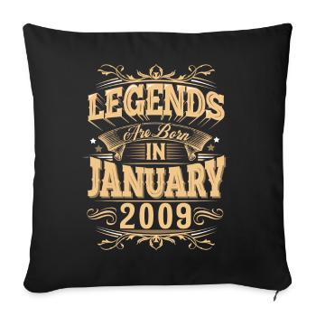 January 2009 Birthday Legend - Sofa pillowcase 17,3'' x 17,3'' (45 x 45 cm) - black - Front