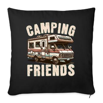 Camping - Sofa pillowcase 17,3'' x 17,3'' (45 x 45 cm) - black - Front