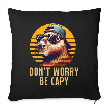 Capybara - Sofakissenbezug 45 x 45 cm - Schwarz - Vorne