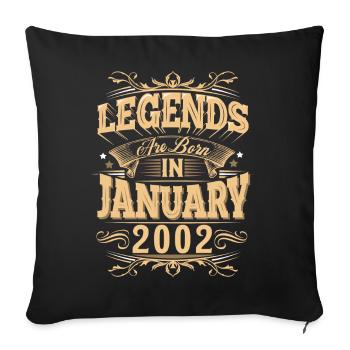 Légende de l’anniversaire de janvier 2002 - Housse de coussin décorative 45 x 45 cm - noir - Devant