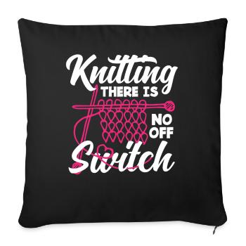 Knitting No Off Switch - Sofa pillowcase 17,3'' x 17,3'' (45 x 45 cm) - black - Front
