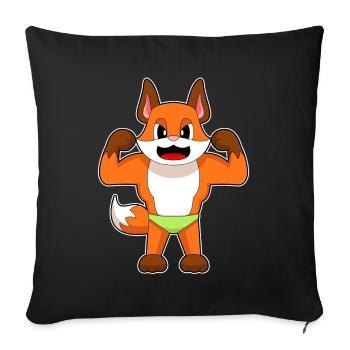 Fox Bodybuilder Sport de culturisme - Housse de coussin décorative 45 x 45 cm - noir - Devant