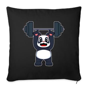 Panda Bodybuilder Barbell Bodybuilding - Housse de coussin décorative 45 x 45 cm - noir - Devant
