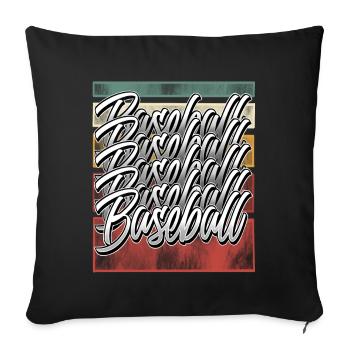 Baseball - Sofakissenbezug 45 x 45 cm - Schwarz - Vorne